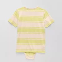 Thereabouts Little & Big Kid Boys Bodysuit Closure Easy-on + Easy-off Adaptive Crew Neck Short Sleeve