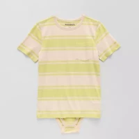 Thereabouts Little & Big Kid Boys Bodysuit Closure Easy-on + Easy-off Adaptive Crew Neck Short Sleeve