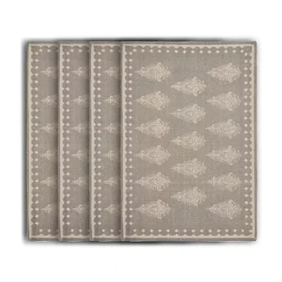 LR Home Sarah Damask 4 Pack Placemat