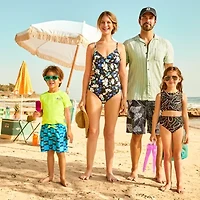 Liz Claiborne Womens Lined Floral Tankini Swimsuit Top