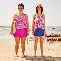 Sonnet Shores Womens Comfort Waistband Neon Plus Swim Skirt