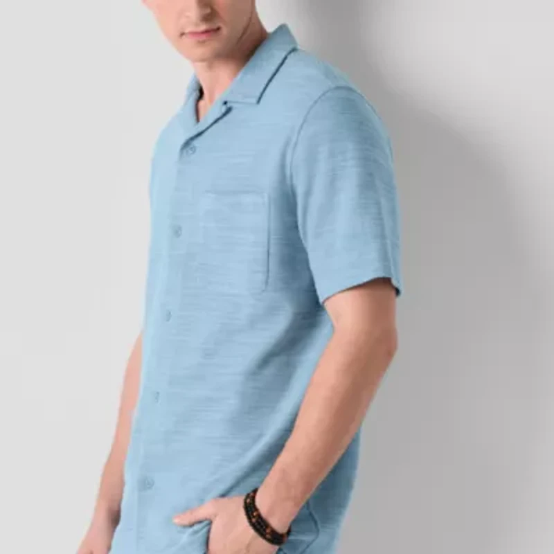 Frye and Co. Mens Short Sleeve Regular Fit Button-Down Shirt