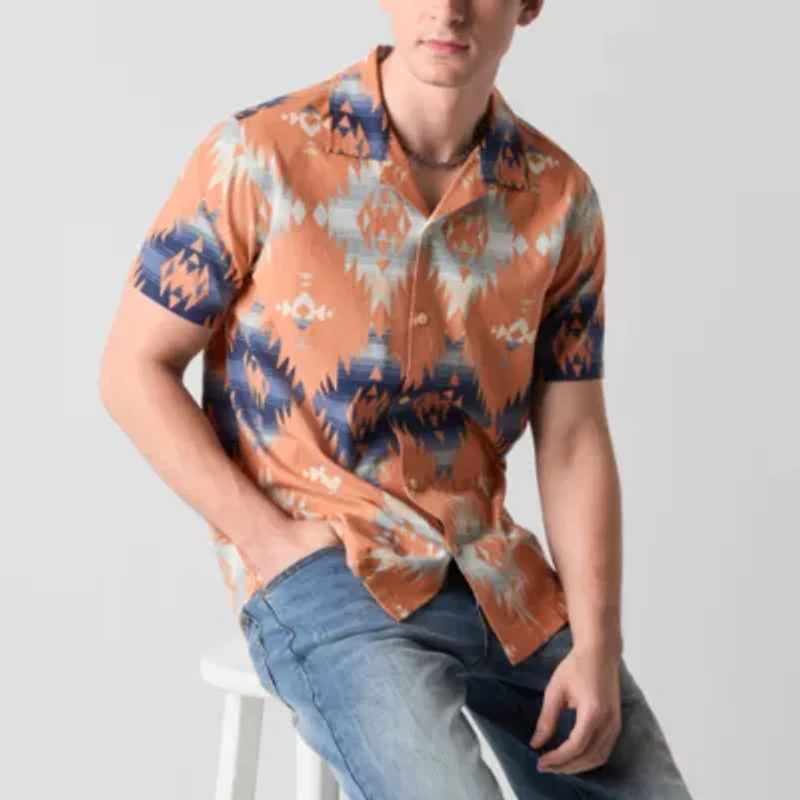 Frye and Co. Mens Short Sleeve Regular Fit Button-Down Shirt