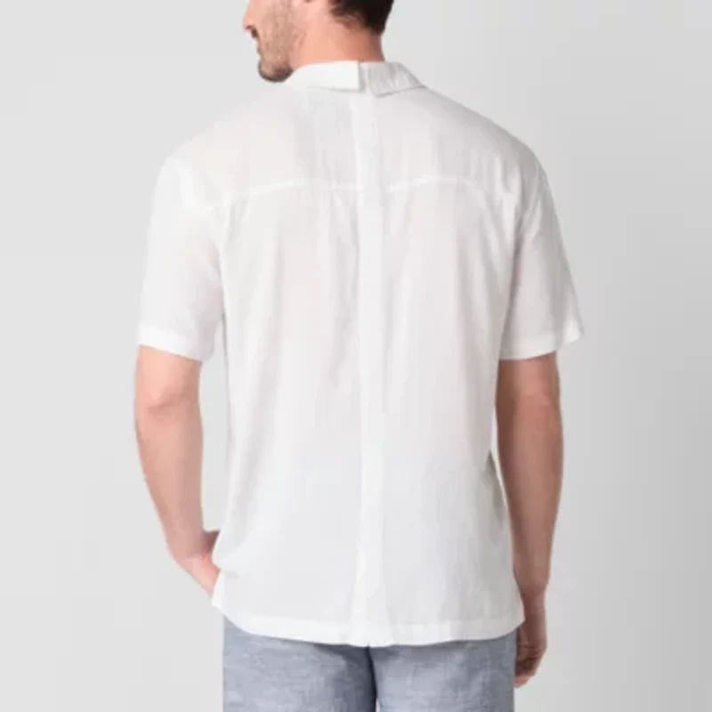 St. John's Bay Mens Short Sleeve Adaptive Camp Shirt