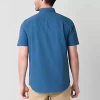 St. John's Bay Breathable Performance Mens Short Sleeve Classic Fit Button-Down Shirt