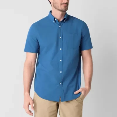 St. John's Bay Breathable Performance Mens Short Sleeve Classic Fit Button-Down Shirt