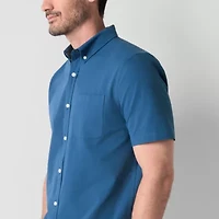 St. John's Bay Breathable Performance Mens Short Sleeve Classic Fit Button-Down Shirt