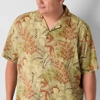 mutual weave Mens Easy-on + Easy-off Short Sleeve Classic Fit Big and Tall Button-Down Shirt