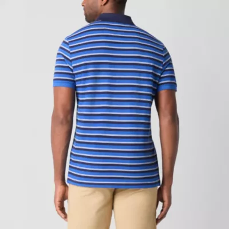 U.S. Polo Assn. Stripe Pique Mens Classic Fit Short Sleeve Shirt