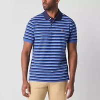 U.S. Polo Assn. Stripe Pique Mens Classic Fit Short Sleeve Shirt