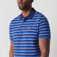 U.S. Polo Assn. Stripe Pique Mens Classic Fit Short Sleeve Shirt