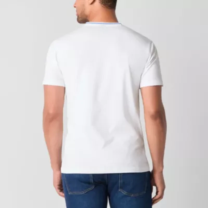 U.S. Polo Assn. Tipped Stretch Mens V Neck Short Sleeve Fabric T-Shirt