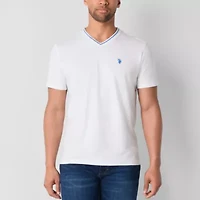 U.S. Polo Assn. Tipped Stretch Mens V Neck Short Sleeve Fabric T-Shirt