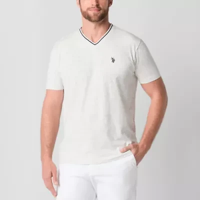 U.S. Polo Assn. Tipped Stretch Mens V Neck Short Sleeve Stretch Fabric T-Shirt