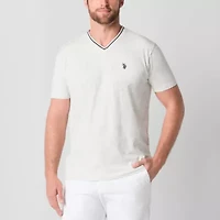 U.S. Polo Assn. Tipped Stretch Mens V Neck Short Sleeve Stretch Fabric T-Shirt