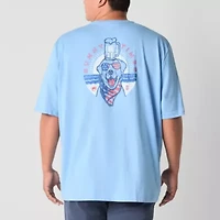 IZOD Saltwater Mens Crew Neck Short Sleeve Classic Fit Big and Tall Graphic T-Shirt