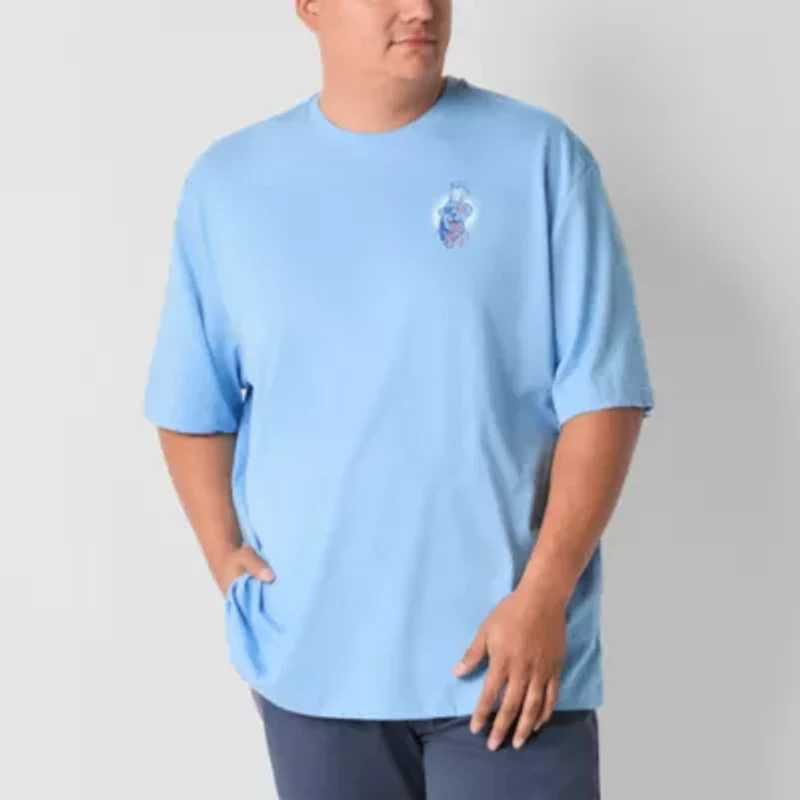 IZOD Saltwater Mens Crew Neck Short Sleeve Classic Fit Big and Tall Graphic T-Shirt