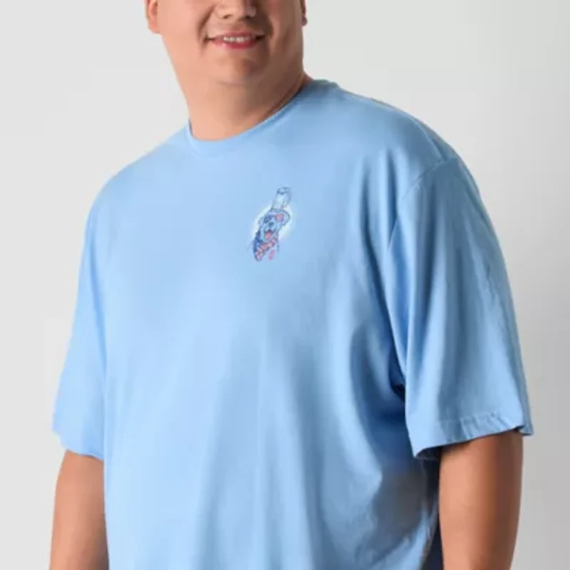 IZOD Saltwater Mens Crew Neck Short Sleeve Classic Fit Big and Tall Graphic T-Shirt