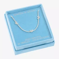 Sparkle Allure Womens Cubic Zirconia Pure Silver Over Brass 16 Inch Tennis Necklace