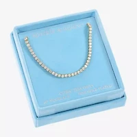 Sparkle Allure Womens Cubic Zirconia 14K Gold Over Brass 16 Inch Tennis Necklace