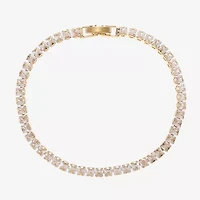 Sparkle Allure Womens Cubic Zirconia 14K Gold Over Brass Square 7.5 Inch Tennis Bracelet