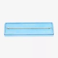 Sparkle Allure Womens Cubic Zirconia 14K Gold Over Brass Square 7.5 Inch Tennis Bracelet