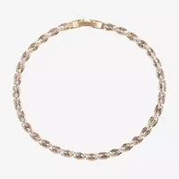 Sparkle Allure Womens Cubic Zirconia 14K Gold Over Brass Oval 7.5 Inch Tennis Bracelet