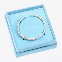 Sparkle Allure Coil Womens Pink Cubic Zirconia Pure Silver Over Brass Round Tennis Bracelet