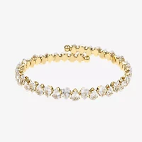 Sparkle Allure Coil Womens Cubic Zirconia 14K Gold Over Brass Pear Tennis Bracelet