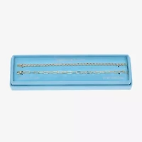 Sparkle Allure Tennis & Chain Womens 2-pc. Cubic Zirconia 14K Gold Over Brass Bracelet Set