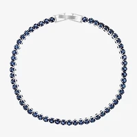 Sparkle Allure Womens Cubic Zirconia Pure Silver Over Brass Round 7.5 Inch Tennis Bracelet