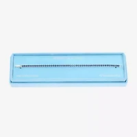 Sparkle Allure Womens Cubic Zirconia Pure Silver Over Brass Round 7.5 Inch Tennis Bracelet