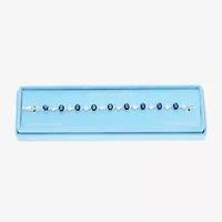 Sparkle Allure Womens Blue Cubic Zirconia Pure Silver Over Brass Oval 7.5 Inch Tennis Bracelet