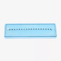 Sparkle Allure Dot Dash Womens Blue Cubic Zirconia Pure Silver Over Brass Rectangular Round 7.5 Inch Tennis Bracelet