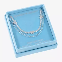 Sparkle Allure Womens Cubic Zirconia Pure Silver Over Brass 18 Inch Tennis Necklace