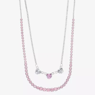 Sparkle Allure Womens Cubic Zirconia Pure Silver Over Brass 18 Inch Tennis Necklace