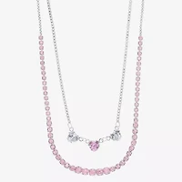 Sparkle Allure Womens Cubic Zirconia Pure Silver Over Brass 18 Inch Tennis Necklace