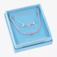 Sparkle Allure Womens Cubic Zirconia Pure Silver Over Brass 18 Inch Tennis Necklace