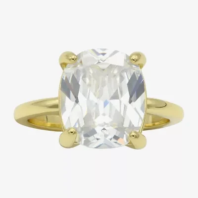 Sparkle Allure Womens Cubic Zirconia 14K Gold Over Brass Cushion Engagement Ring