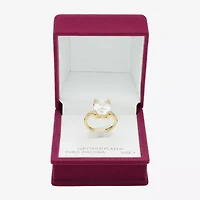 Sparkle Allure Womens Cubic Zirconia 14K Gold Over Brass Cushion Engagement Ring