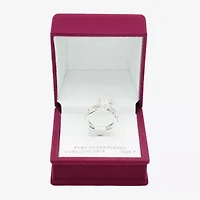 Sparkle Allure Womens Cubic Zirconia Pure Silver Over Brass Round Crossover Engagement Ring