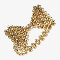 Sparkle Allure Mesh Womens 2.5MM 14K Gold Over Brass Bow Band