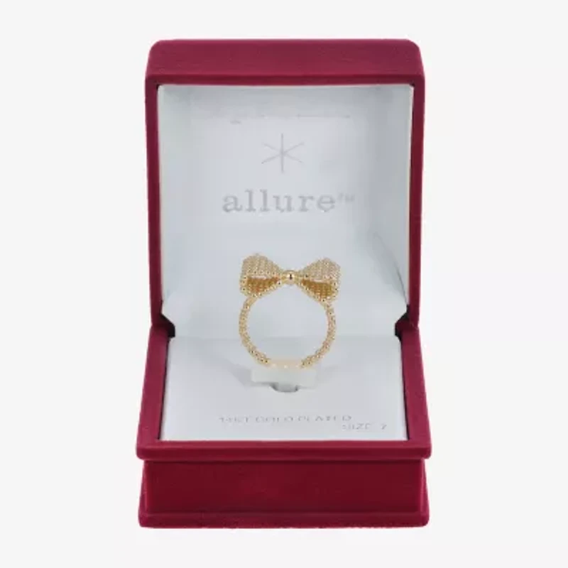 Sparkle Allure Mesh Womens 2.5MM 14K Gold Over Brass Bow Band