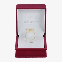 Sparkle Allure Womens White Mother Of Pearl 14K Gold Over Brass Flower Cocktail Ring