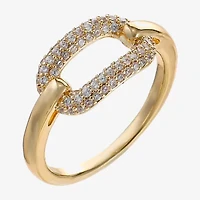 Sparkle Allure Womens 2.5MM Cubic Zirconia 14K Gold Over Brass Oval Band