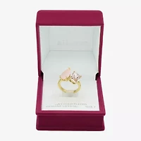 Sparkle Allure Toi Et Moi Womens 2.5MM Pink Crystal 14K Gold Over Brass Pear Band