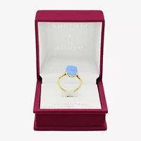 Sparkle Allure Womens Blue Cubic Zirconia 14K Gold Over Brass Oval Cocktail Ring