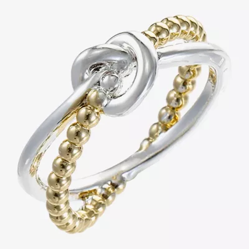 Sparkle Allure Textured Womens 2MM Pure Silver Over Brass Knot Band
