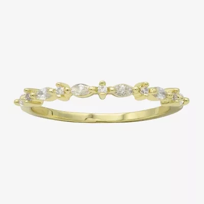 Sparkle Allure Womens Cubic Zirconia 14K Gold Over Brass Band