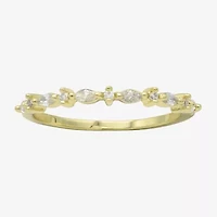 Sparkle Allure Womens Cubic Zirconia 14K Gold Over Brass Band